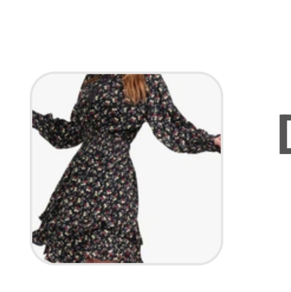 Black floral yakira Bella ditsy dress Medium - Picture 4 of 5